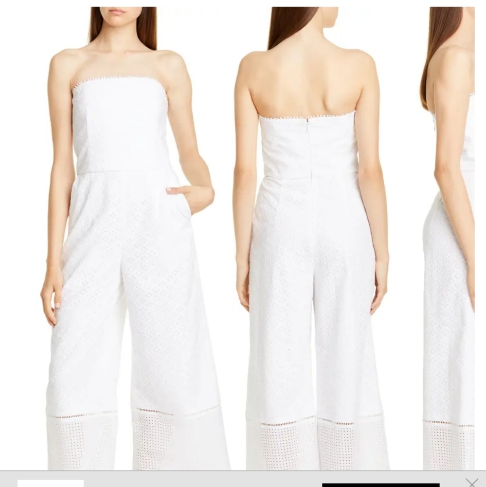 Retail $289 Club Monaco white jumpsuit str… - Picture 7 of 14